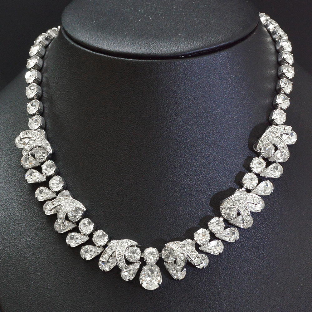 Glittering mid-century crystal necklace by Eisenberg